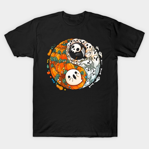 Ying Yang Halloween T-Shirt by Vallina84